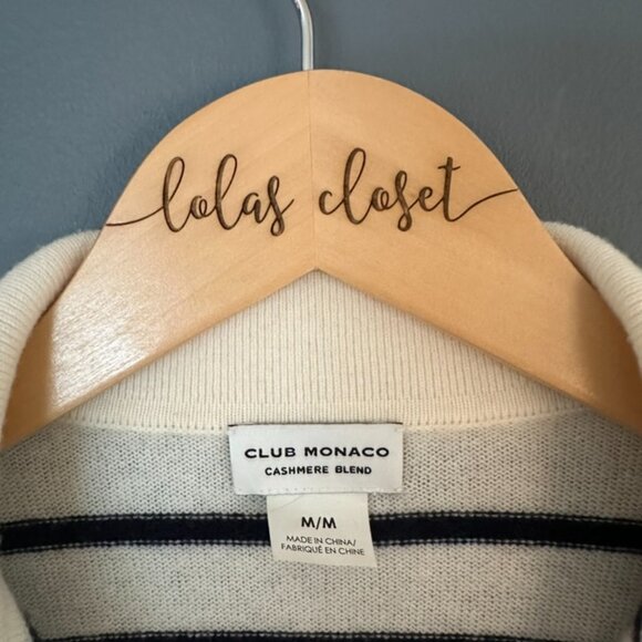 CLUB MONACO CASHMERE BLEND JOHNNY COLLAR BLUE STRIPED SWEATER SIZE M - Picture 6 of 12